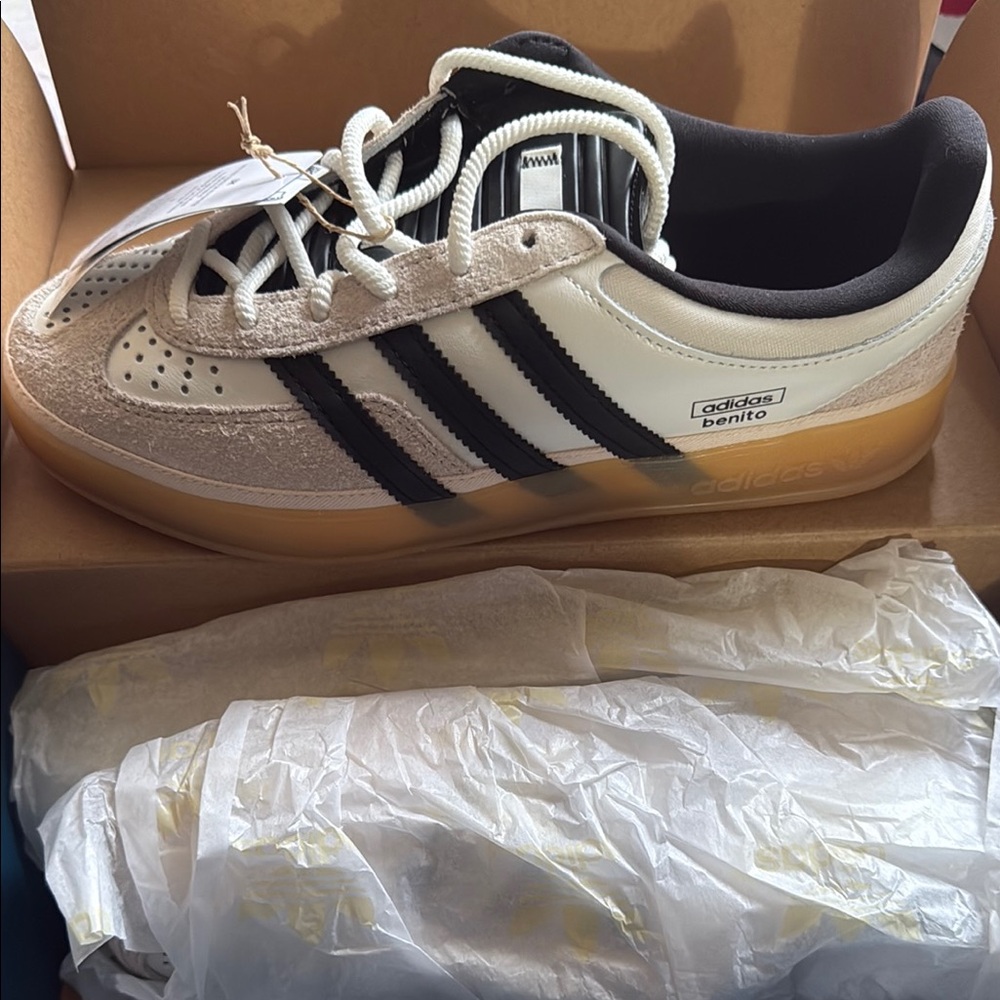 Bad Bunny Adidas Men's Beige and Black Sneakers Gazelle’s
